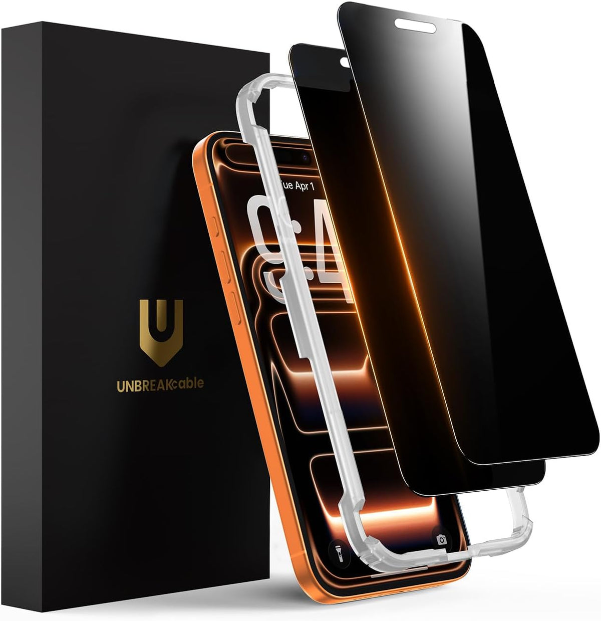 UNBREAKcable Privacy Screen Protector for iPhone 15, Full Coverage