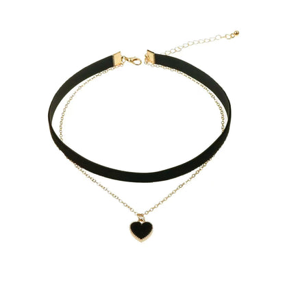 Halloween Heart Necklace for Women Vampire Raven Choker Necklace