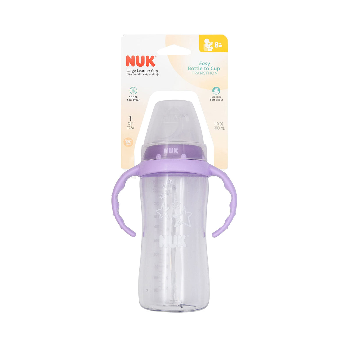 NUK First Choice Learner Sippy Cup 2.0, 10oz, 2-Pack, Pink Bunnies