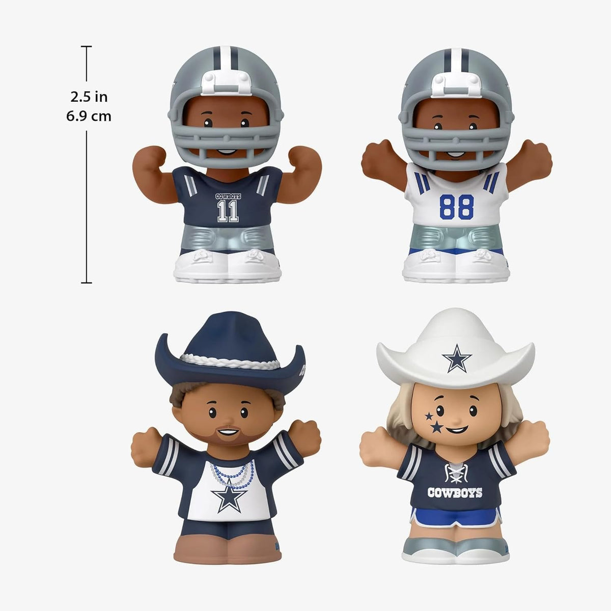 Cowboys Little People Collector 4 Pack Figure Set Featuring CeeDee Lamb and Super Fans