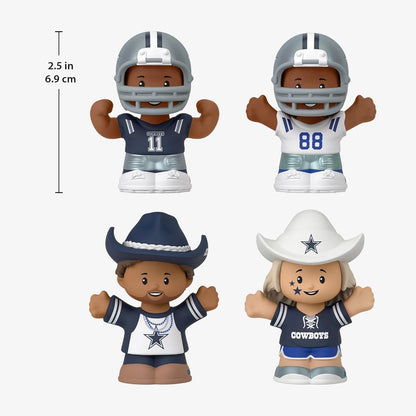 Cowboys Little People Collector 4 Pack Figure Set Featuring CeeDee Lamb and Super Fans