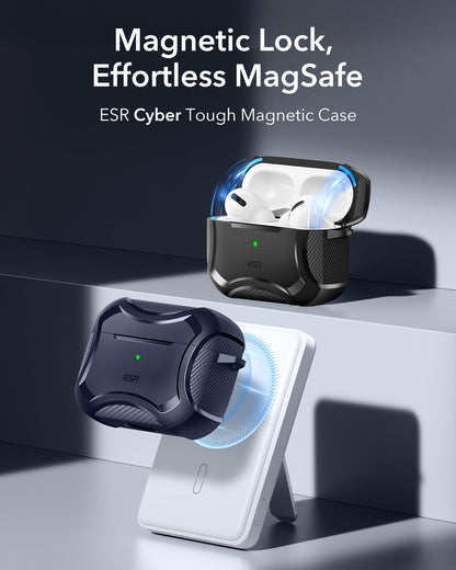 ESR for AirPods Pro 2 Case, Compatible with MagSafe, Cyber Series, Black