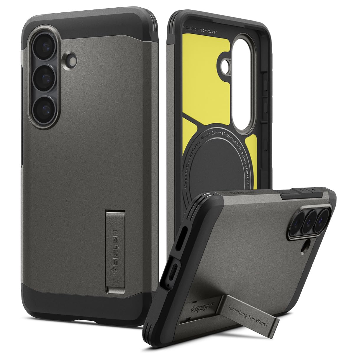 Spigen for Galaxy S26 Case, Tough Armor MagFit [Kickstand] [Compatible with MagSafe] [Military-Grade Protection] - Black