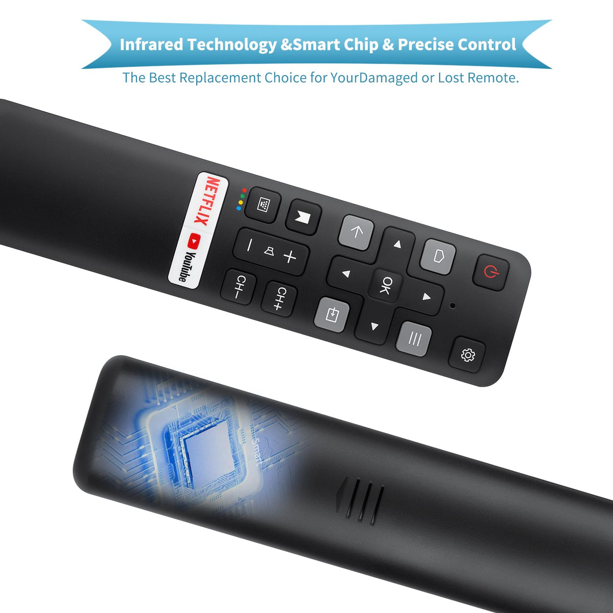 Replacement Remote Control for Hisense Smart Google TV，for Hisense UHD 4K ULED Google TVs