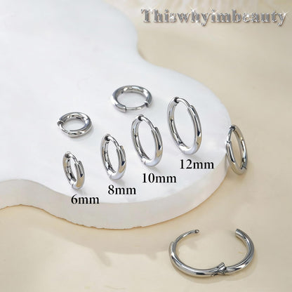 1Pair 316L Surgical Steel Opal Small Hoop Earrings for Women Hypoallergenic Medical Grade Lightweight For Cartilage Helix Daith Tragus Lobe Piercing Jewelry