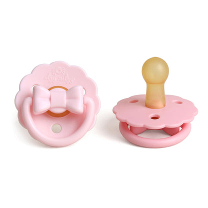 Itzy Ritzy Natural Rubber Pacifiers for 0–6 Mos, Set of 2, Blossom/Rosewood