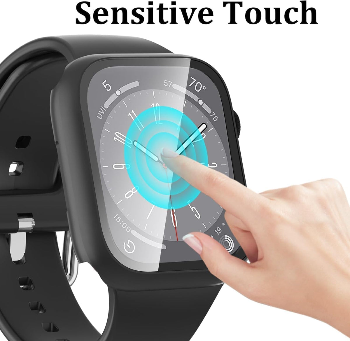 6-Pack Case with Screen Protector for Apple Watch Series 9/8/7 41mm
