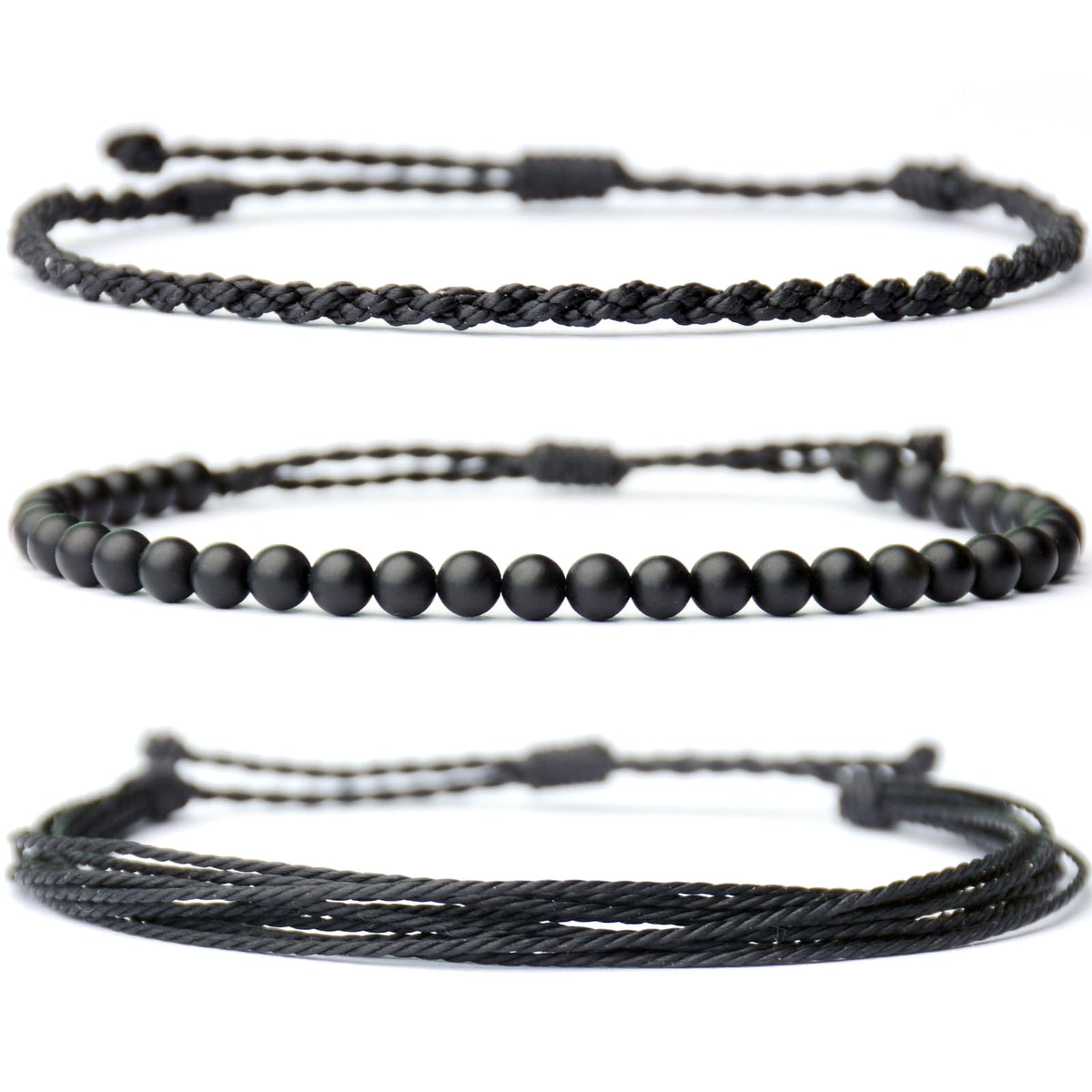 Mezcla Vida Handmade Natural Stone Beaded Healing Bracelet Gift for Men Adjustable Rope String Bracelet