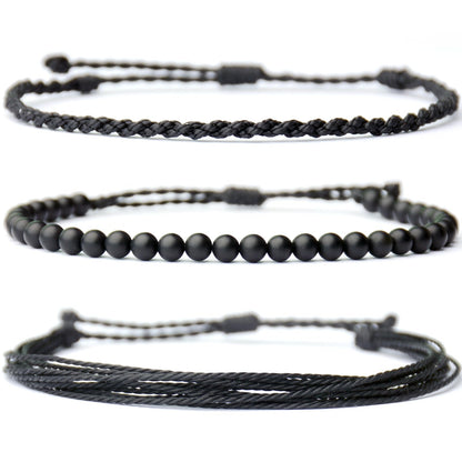 Mezcla Vida Handmade Natural Stone Beaded Healing Bracelet Gift for Men Adjustable Rope String Bracelet