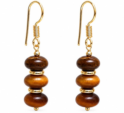 Gempires Beaded Gemstone Dangle Earrings for Women, Boho Gold Birthstone