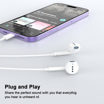 2 Pack Apple MFi Certified Wired Earbuds for iPhone, Lightning Headphones