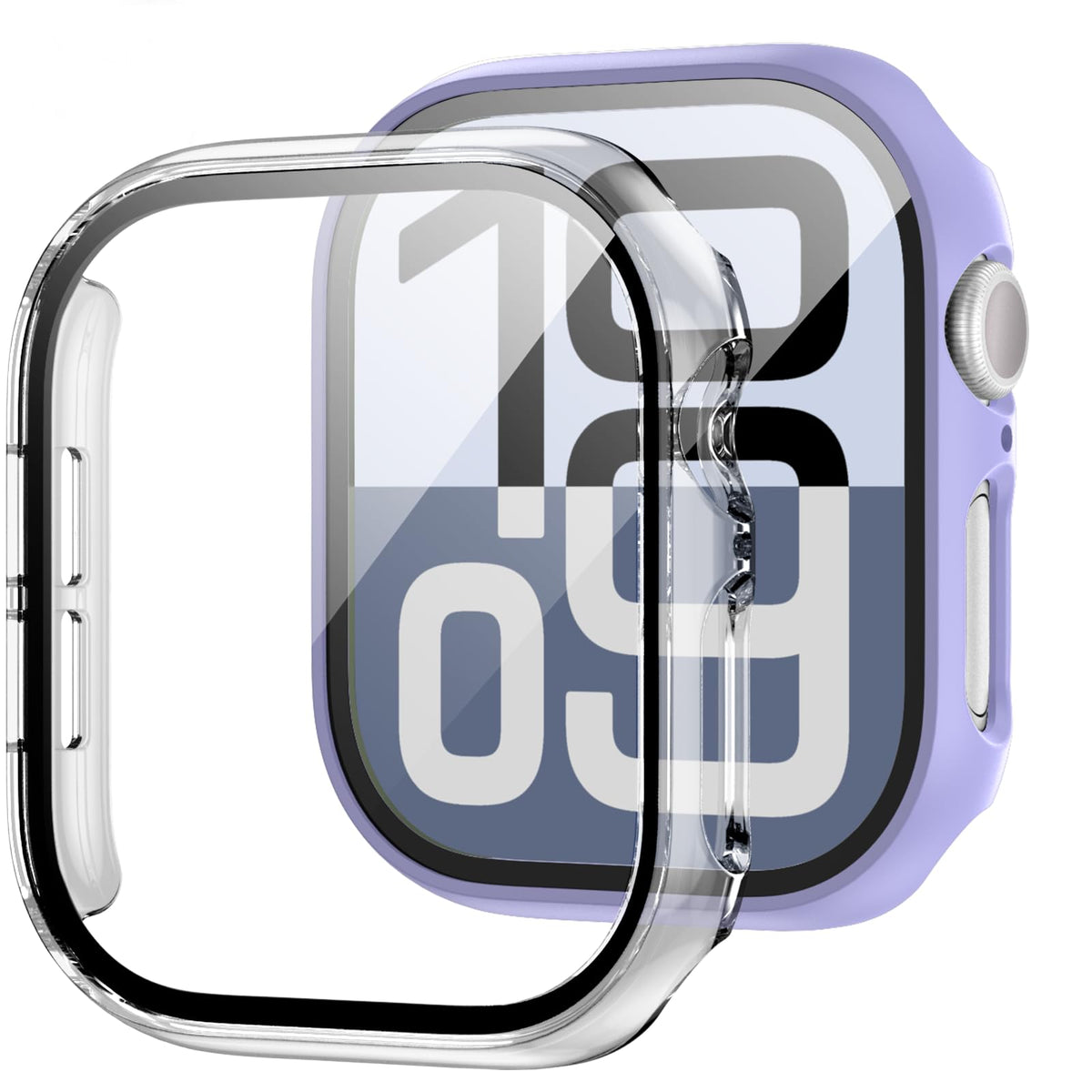JZK Screen Protector Case for Apple Watch Series 11/10 42mm,Carbon Fibre