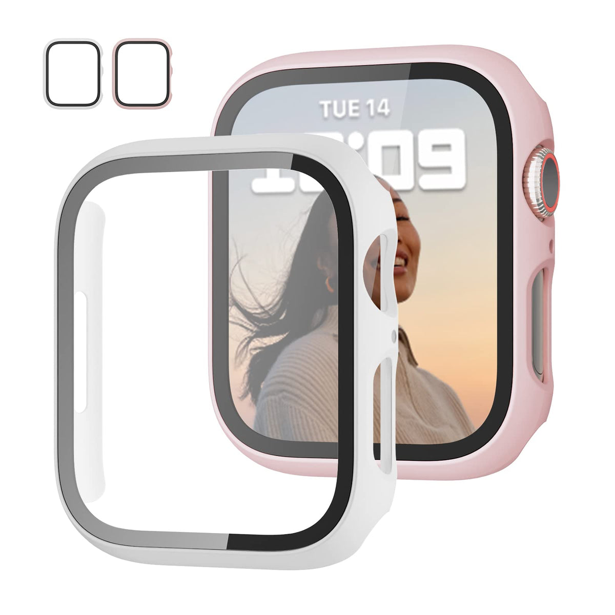 JZK Screen Protector Case for Apple Watch Series 11/10 42mm,Carbon Fibre
