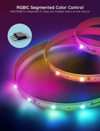 Govee 100ft RGBIC LED Strip Lights, Work with Alexa and Google Assistant
