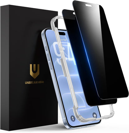 UNBREAKcable Privacy Screen Protector for iPhone 15, Full Coverage