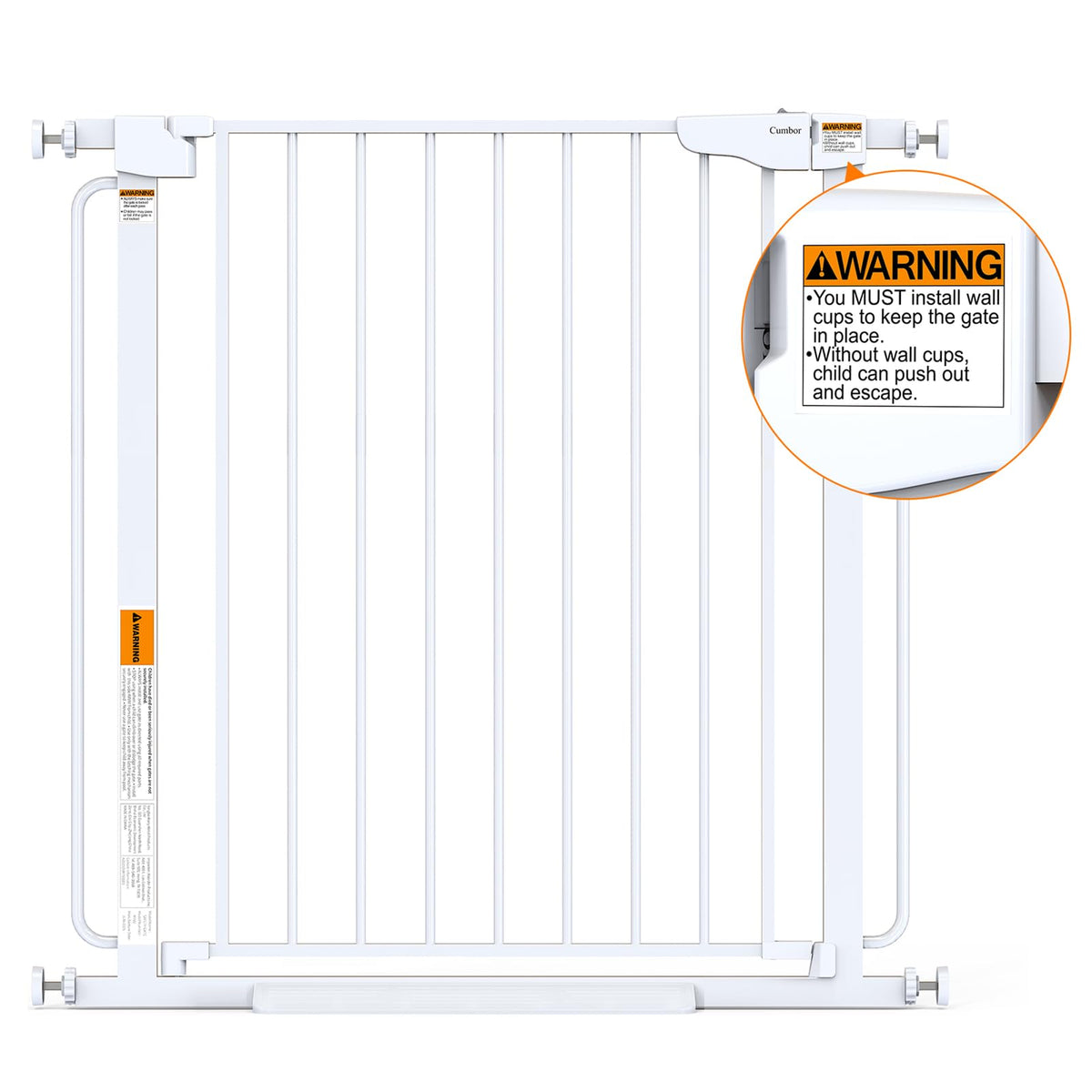 Cumbor 29.7-51.5 in Extra Wide Baby Gate for Stairs, Dog Gate Indoor Black