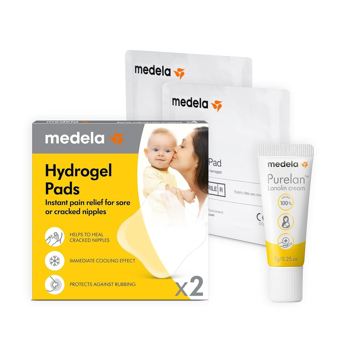 Medela Soothing Hydrogel Pads for Nipples, Reusable 24 Hours, Pack of 4