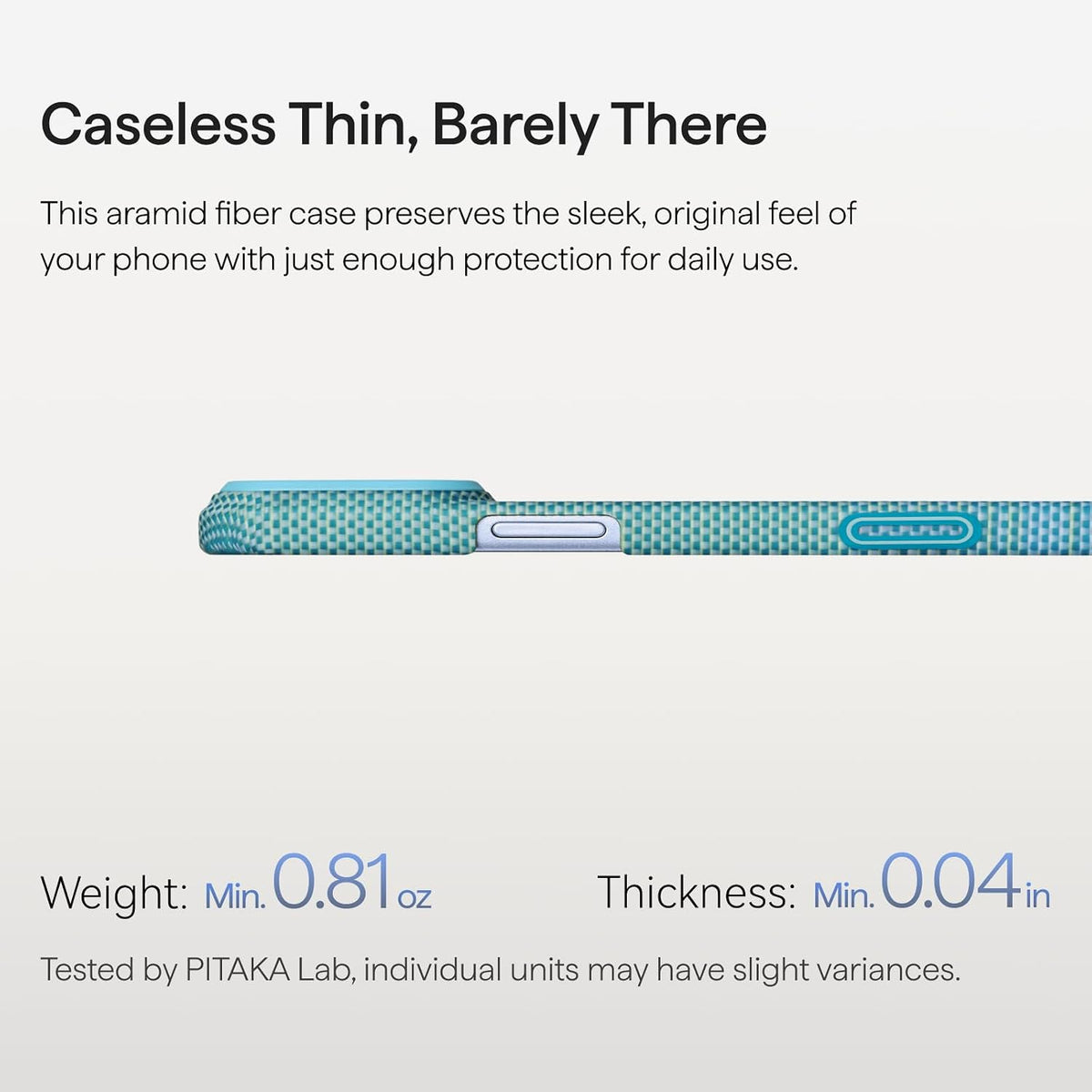 pitaka for iPhone 18 Pro Case 6.3" with Caseless Feeling, Abyss Blue