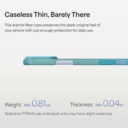 pitaka for iPhone 18 Pro Case 6.3" with Caseless Feeling, Abyss Blue