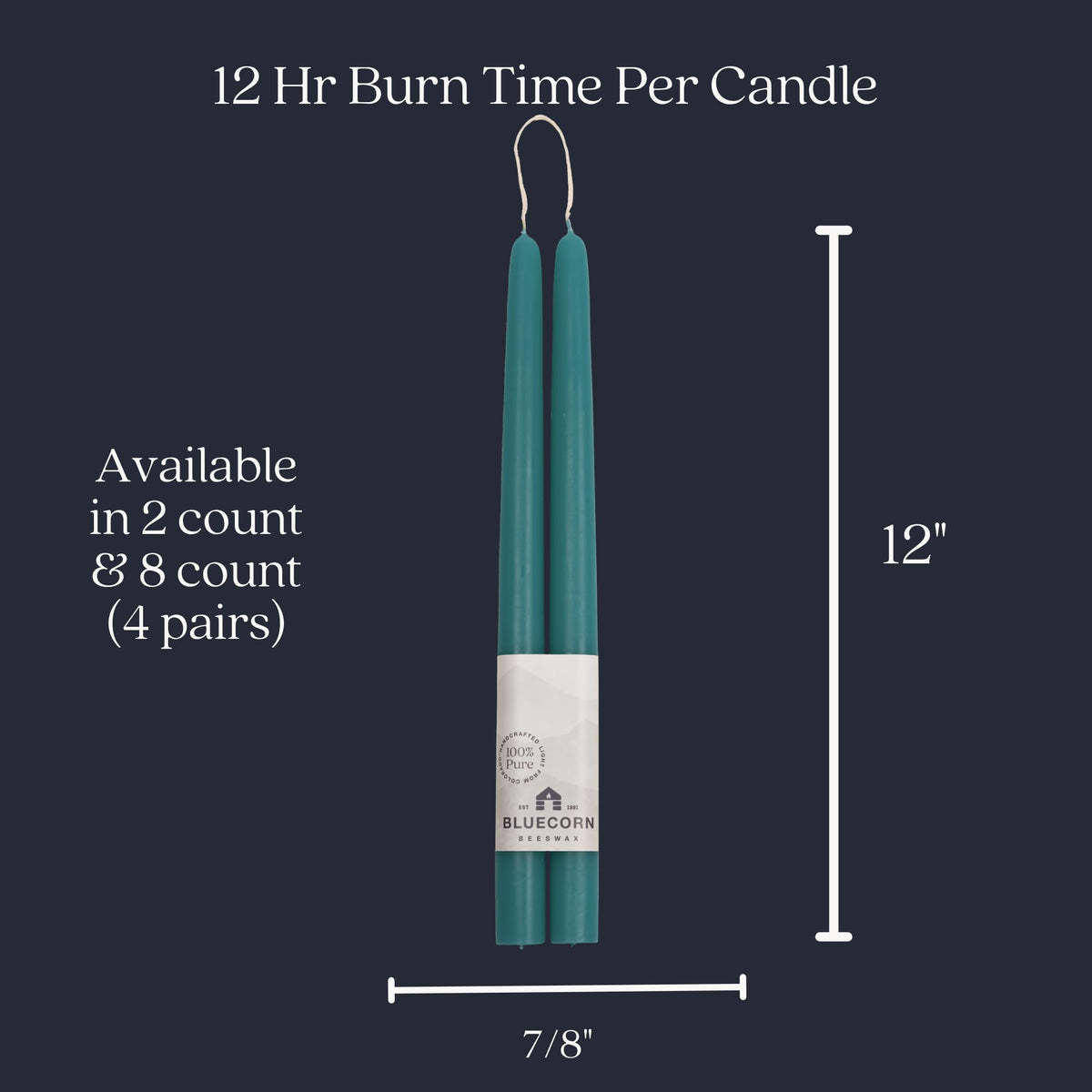 Taper Candles, 12 Inch Terracotta, 2 Count