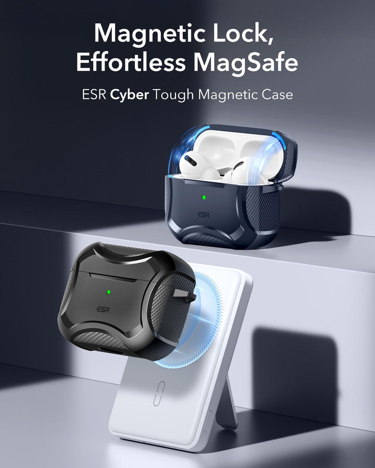 ESR for AirPods Pro 2 Case, Compatible with MagSafe, Cyber Series, Black