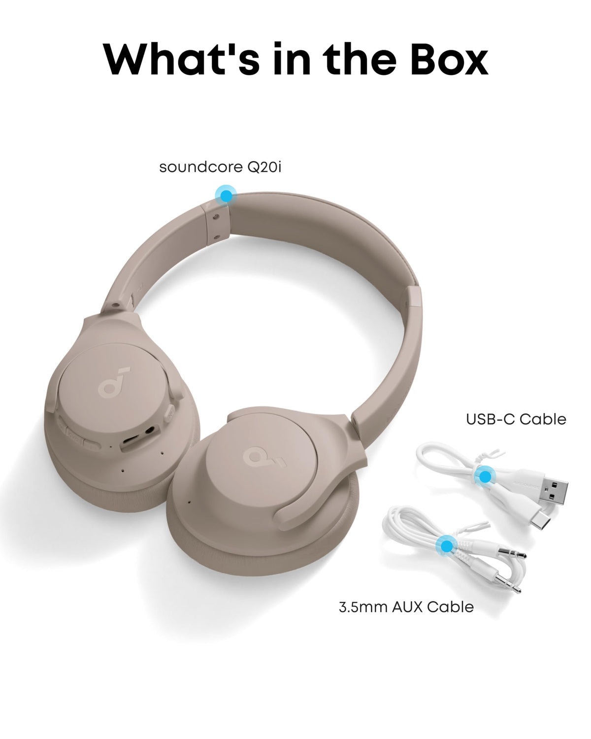 soundcore by Anker Q20i Hybrid Active Noise Cancelling Headphones, Black