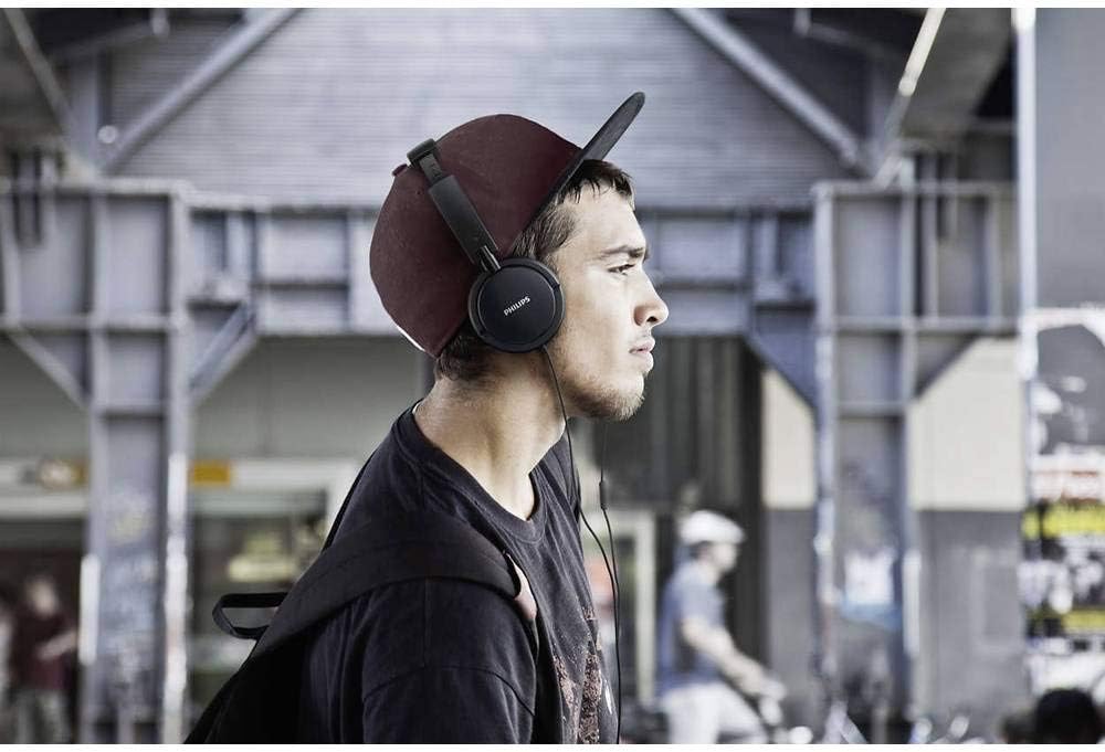 Philips Audio H2005BK/00 Over-Ear Stereo Headphones Wired (2 m Cable, 40 mm Neodymium Drivers, Passive Noise Isolation, Adjustable Headband, Lightweight) Black