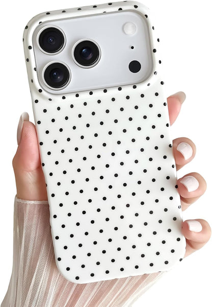 Yeddabox for iPhone 15 Case Cute Polka Dot Phone Case Soft TPU Slim Shockproof Phone Cover for Women Girls, Blue