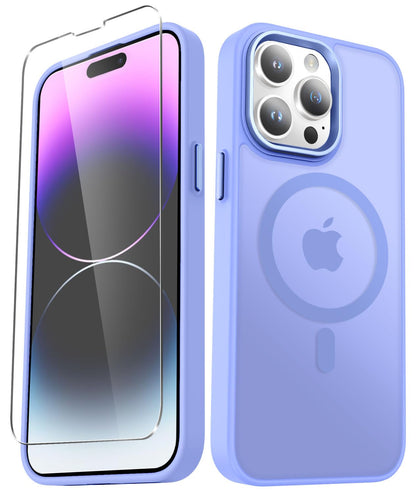 for iPhone 14 Plus Case, Matte Magnetic Phone Case, Lavender Purple