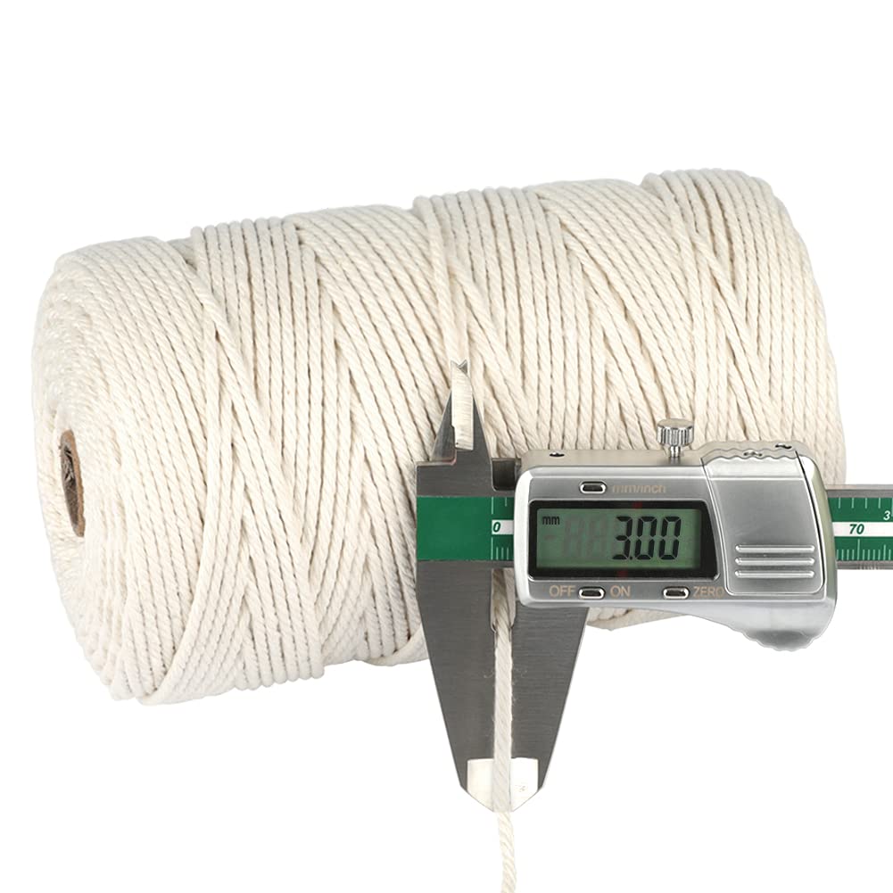 jijAcraft 50M White Cotton String: 2MM Cooking String for DIY Crafts
