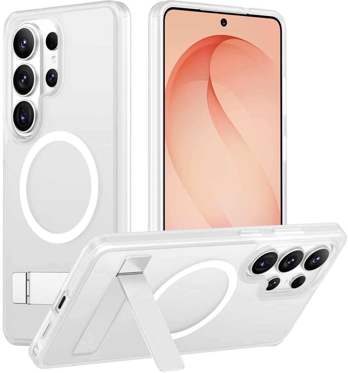 Temdan Magnetic Compatible with iPhone 16 Pro Max Case, [Built-in Invisible Kickstand][Compatible with MagSafe] [Military Grade Shockproof] Slim Translucent Matte Phone Case for iPhone 16 Pro Max 6.9"