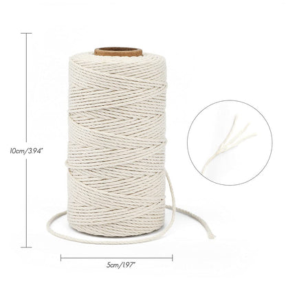 jijAcraft 50M White Cotton String: 2MM Cooking String for DIY Crafts