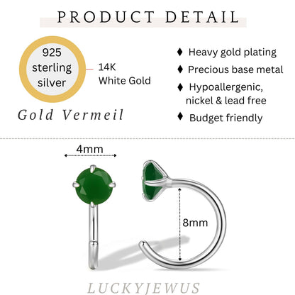 925 Sterling Silver Small Huggie Half Hoop Earrings for Women