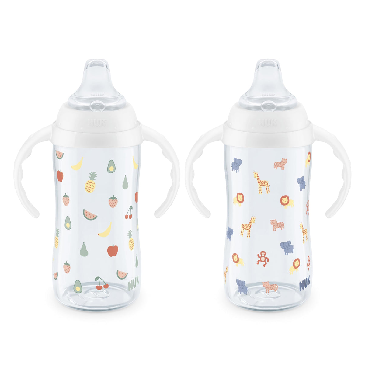 NUK First Choice Learner Sippy Cup 2.0, 10oz, 2-Pack, Pink Bunnies