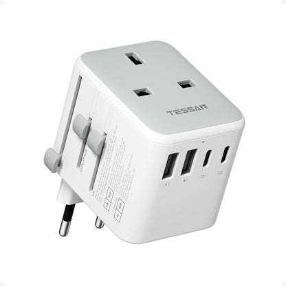 TESSAN Universal Travel Adapter Worldwide with 2 USB C and 2 USB A Ports
