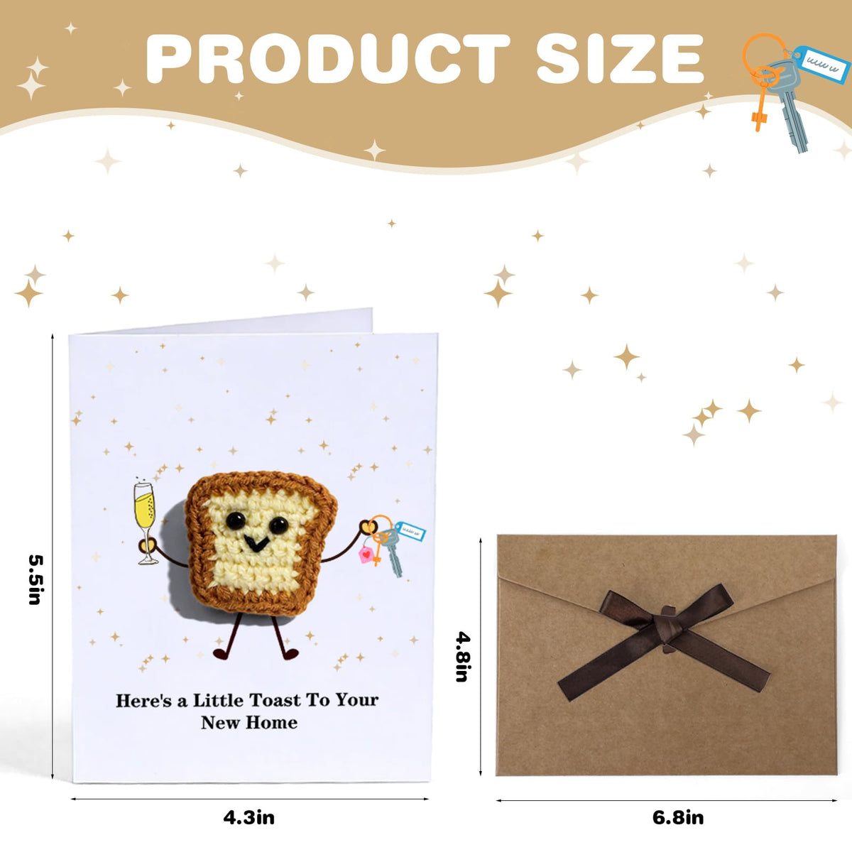 3D Crochet Toast Card for New Chapter - A Little Toast to Your Next Chapter