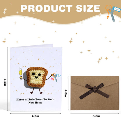 3D Crochet Toast Card for New Chapter - A Little Toast to Your Next Chapter