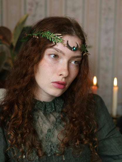 MOSTORY Renaissance Fairy Flower Crown, Woodland Elf Crown Headpiece