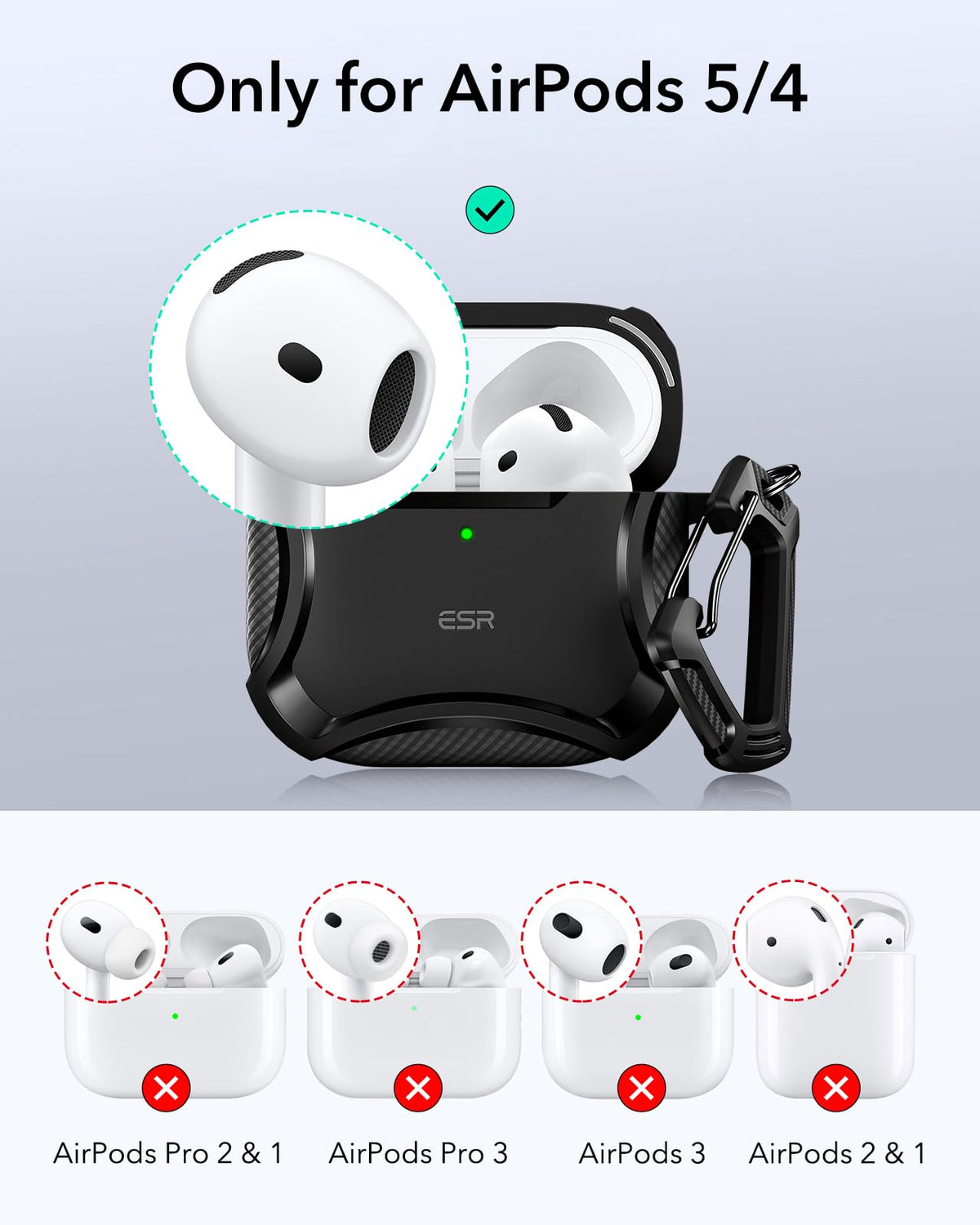 ESR for AirPods Pro 2 Case, Compatible with MagSafe, Cyber Series, Black