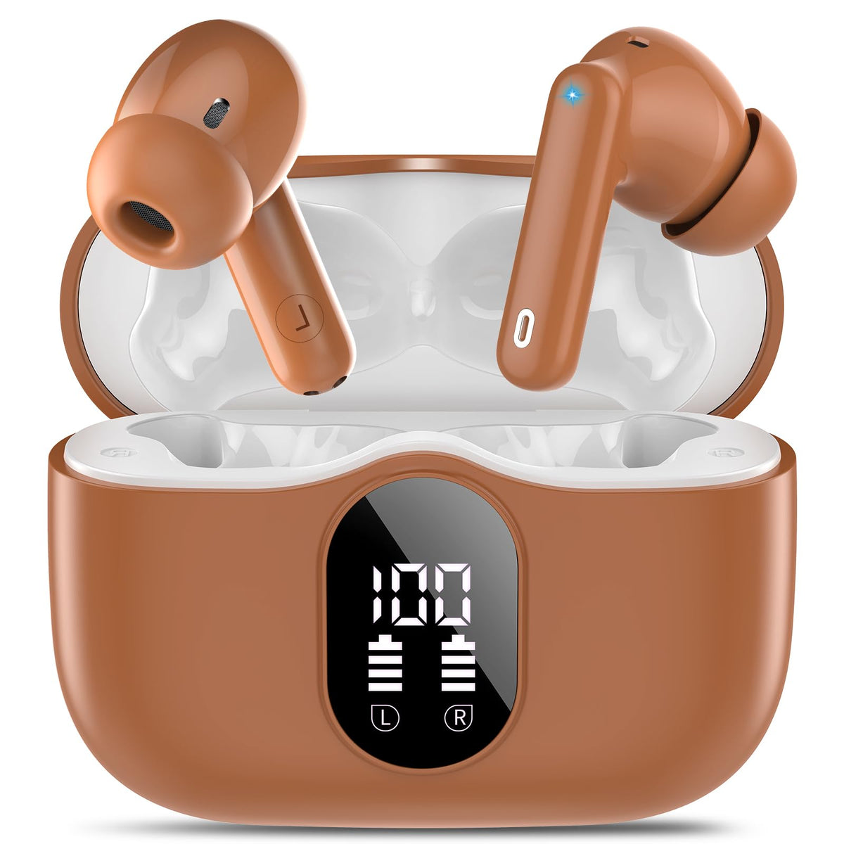 Wireless Earbuds, Bluetooth 5.4 Headphones Bass Stereo/Clear Call,Rose Gold
