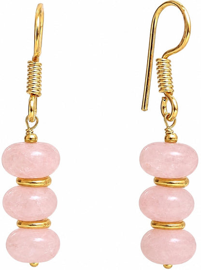Gempires Beaded Gemstone Dangle Earrings for Women, Boho Gold Birthstone