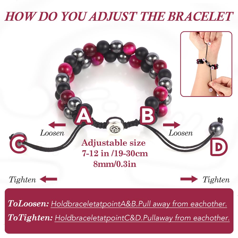 Triple Protection Bracelet - for Protect & Balance - Energy Crystal Handmade Bracelets for Men Women
