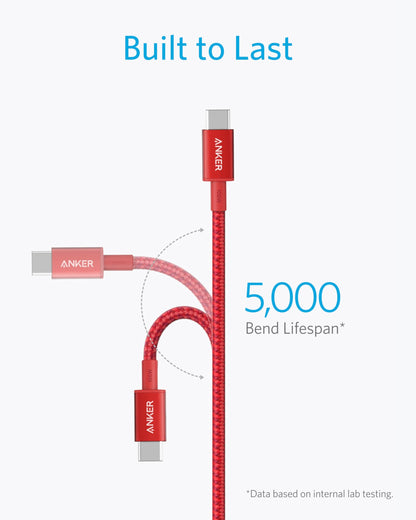Anker USB C to USB C Cable, 100W Fast Charging Cable (2-Pack, 6 ft, Black)