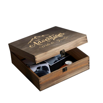 Personalized Wooden Keepsake Box, Custom Engraved Memory Box with Lid