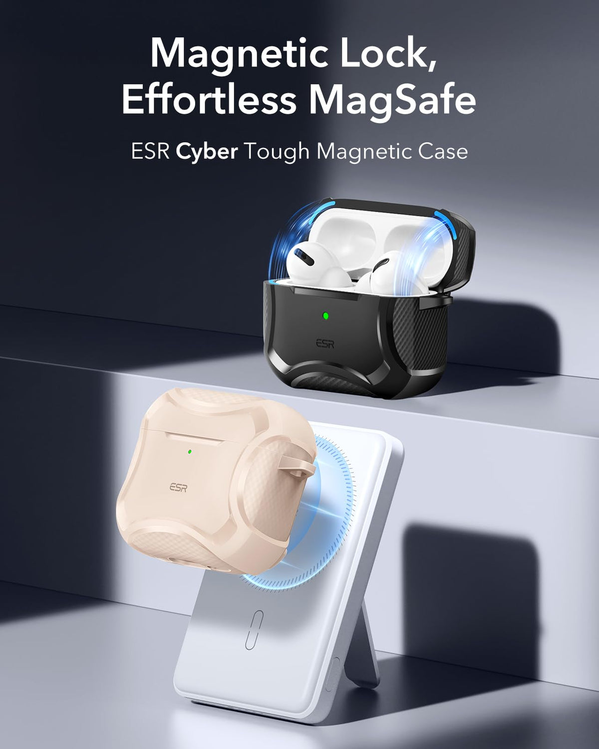 ESR for AirPods Pro 2 Case, Compatible with MagSafe, Cyber Series, Black