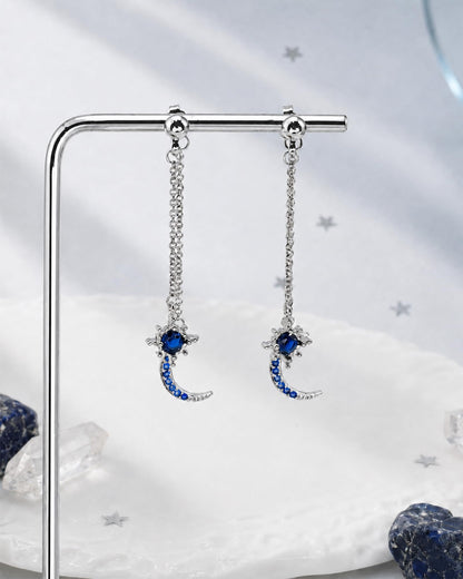 Moon and Star Dangle Earrings