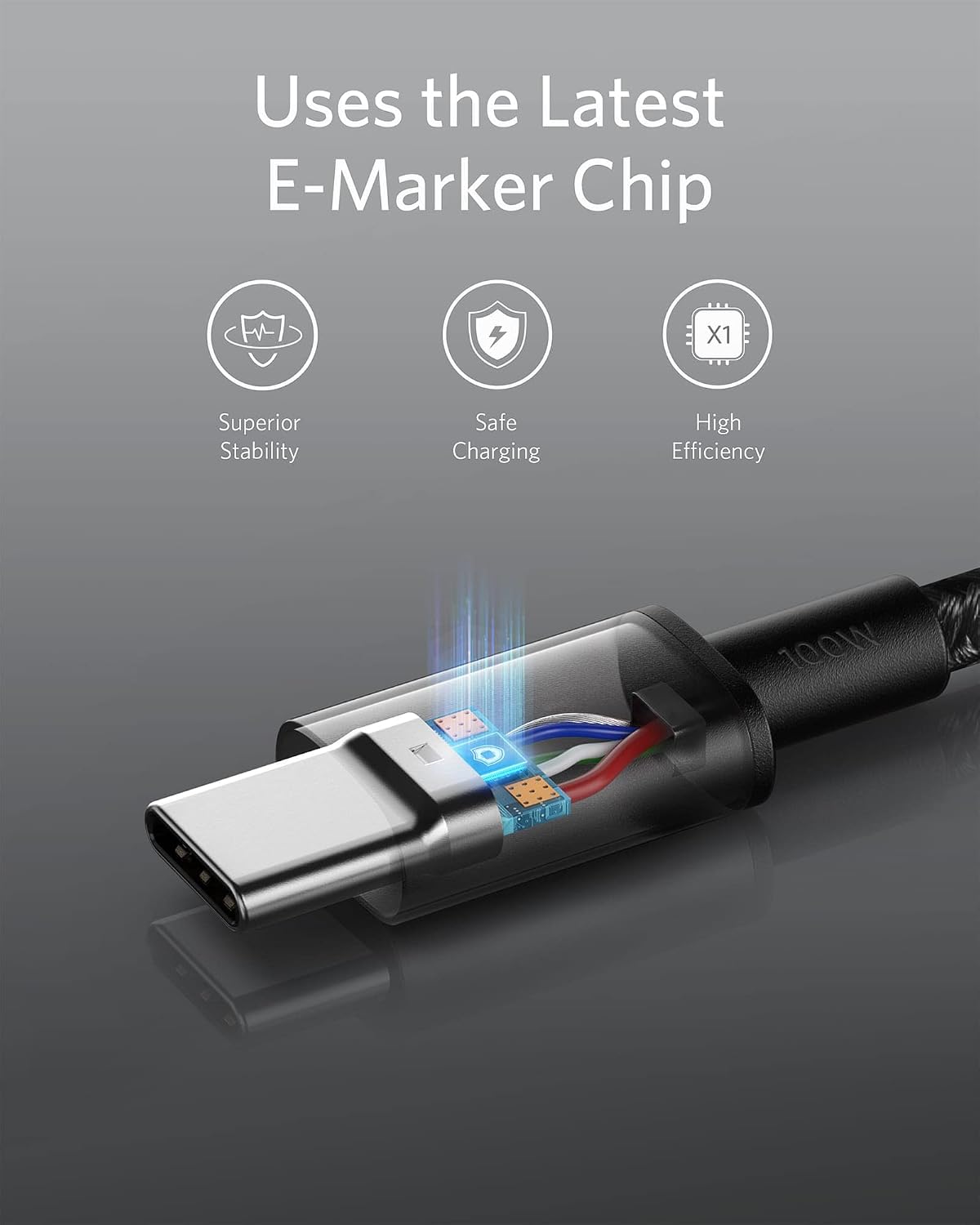 Anker USB C to USB C Cable, 100W Fast Charging Cable (2-Pack, 6 ft, Black)