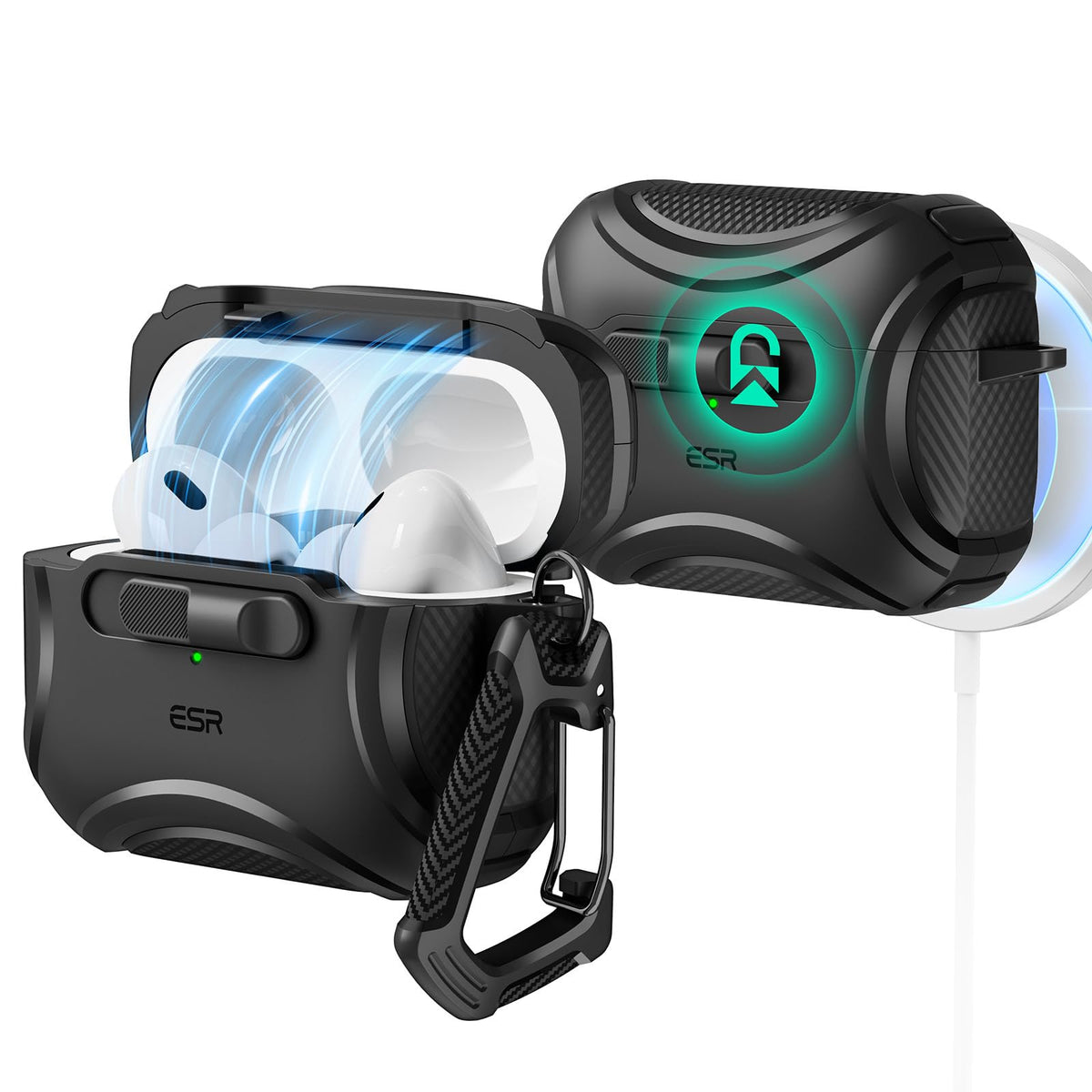ESR for AirPods 5/4 Case, Compatible with MagSafe, Drop-Proof Lock, Black