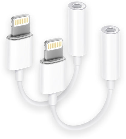 Apple MFi Certified 3 Pack Lightning to 3.5 mm Headphone Jack Adapter for iPhone, iPhone Aux Adapter Converter Dongle Audio Cable Compatible with iPhone 14 13 12 11 X XS 8 7