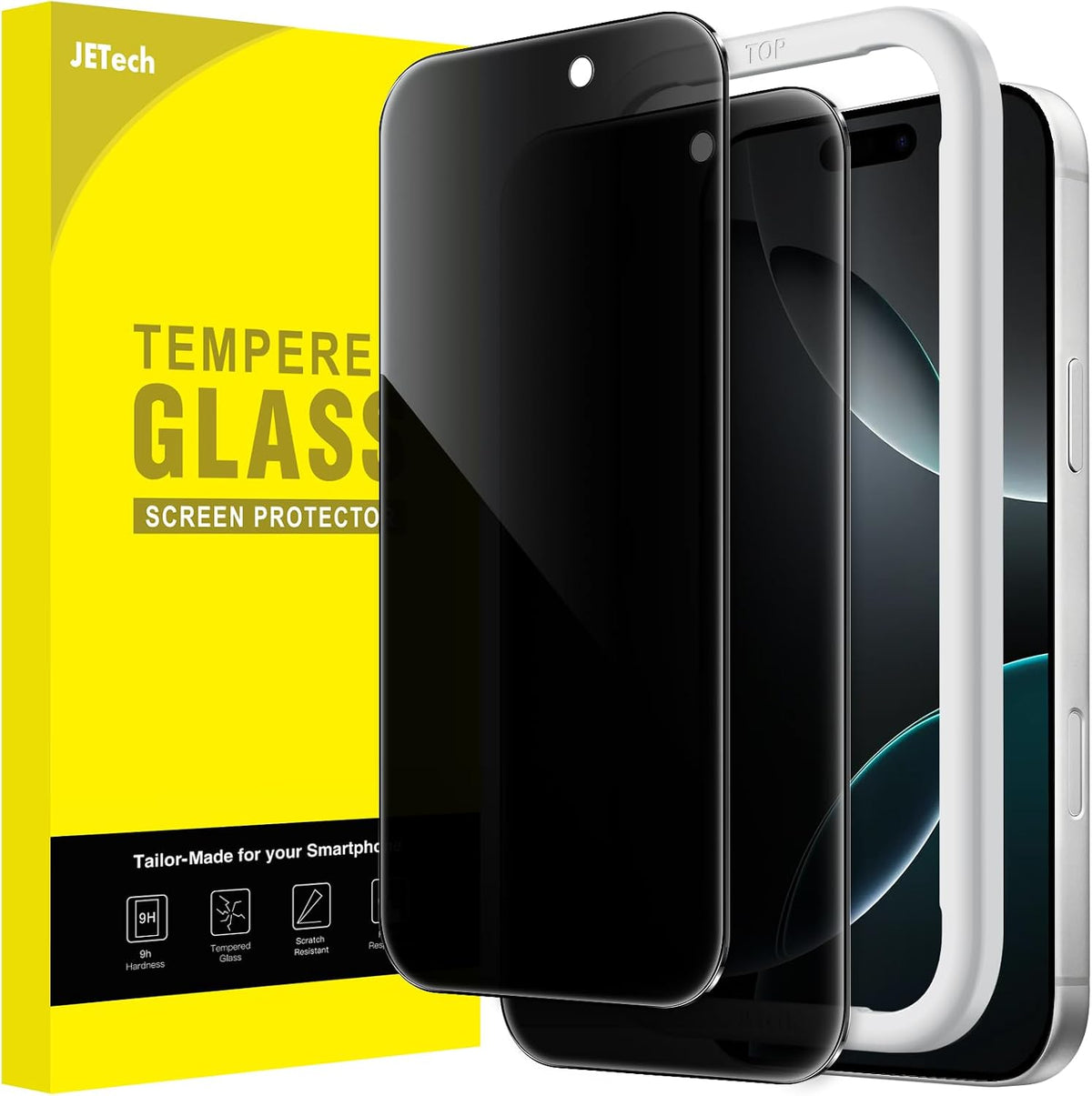 JETech Privacy Screen Protector for iPhone 16 Pro Max, 2-Pack